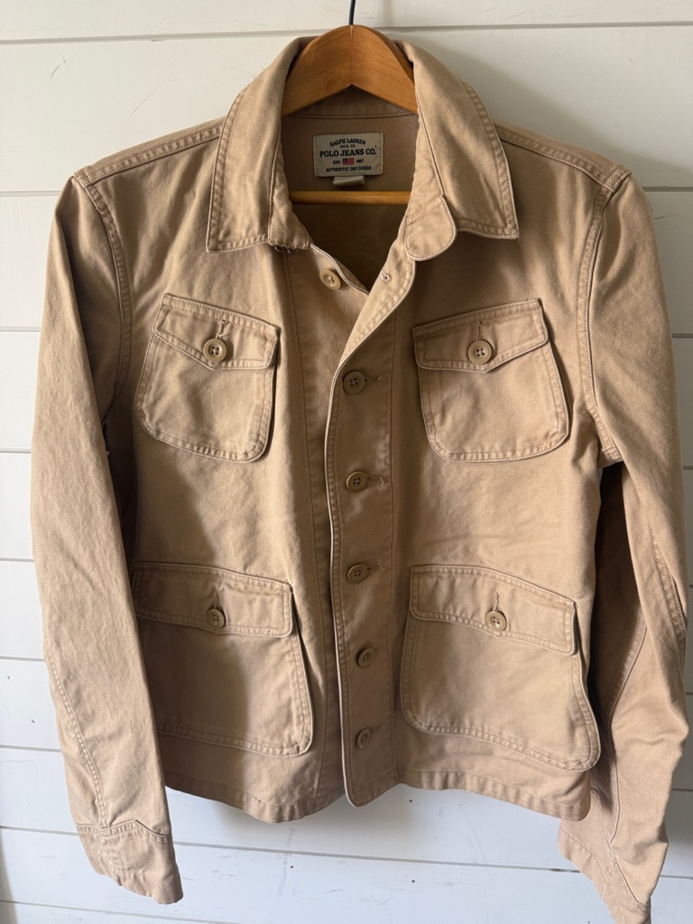 Vintage Polo Jeans Ralph Lauren Beige Utility Jacket Women’s Large